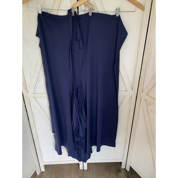 Halara 2 Ways To Wear Wrap Palazzo Pants / Cowl Neck Split Leg Jumpsuit Navy M - Picture 14 of 15